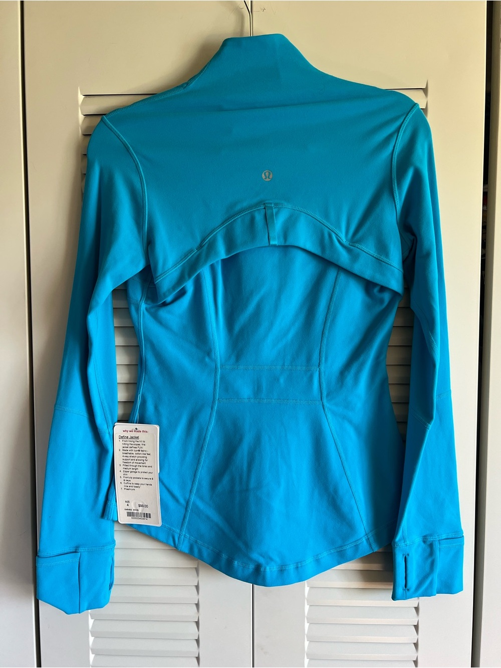 Lululemon Women’s Define Full-Zip Jacket - Teal Blue - Size 4 - NWT - Picture 4 of 6